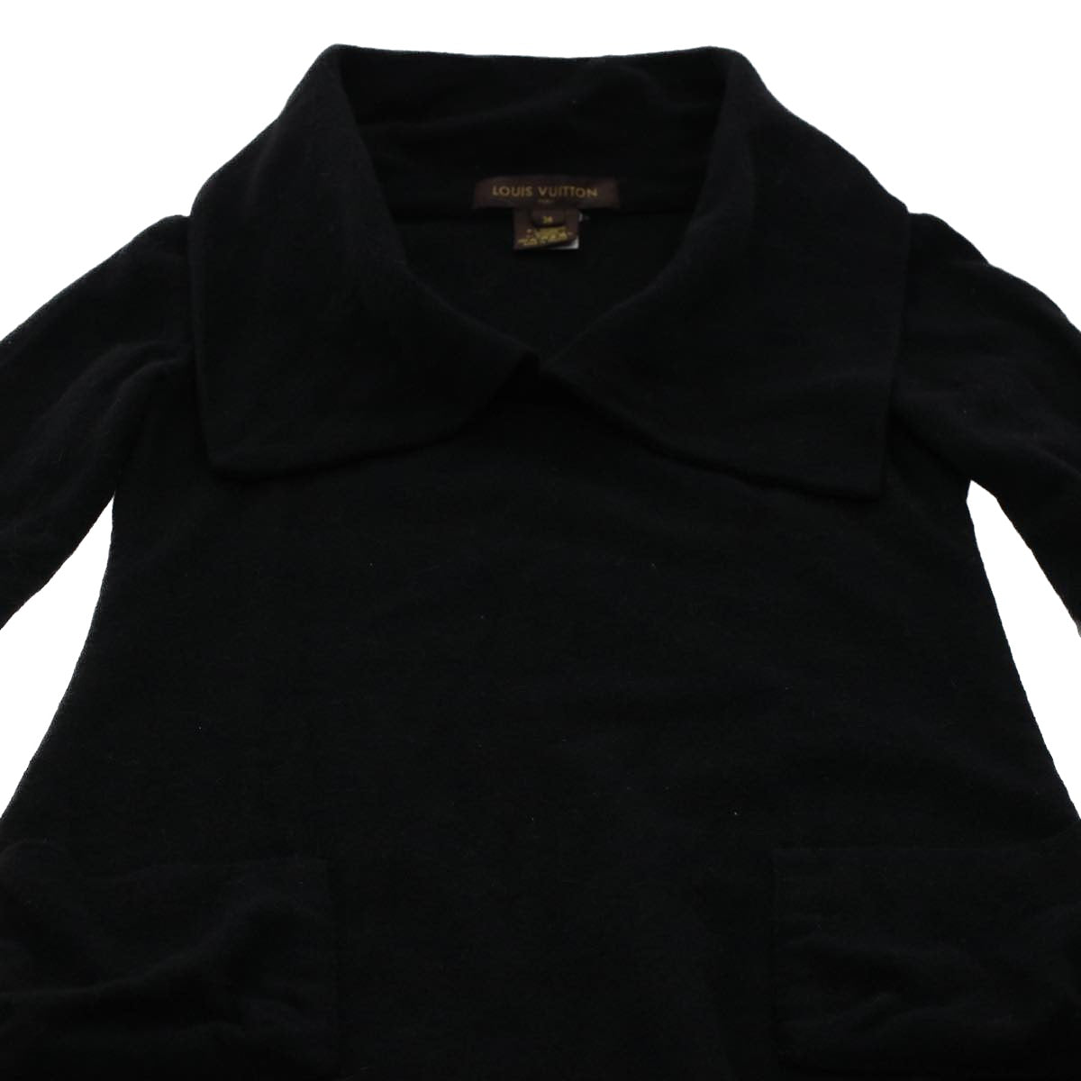 LOUIS VUITTON Coat Jacket Silk 38 Black LV 46187