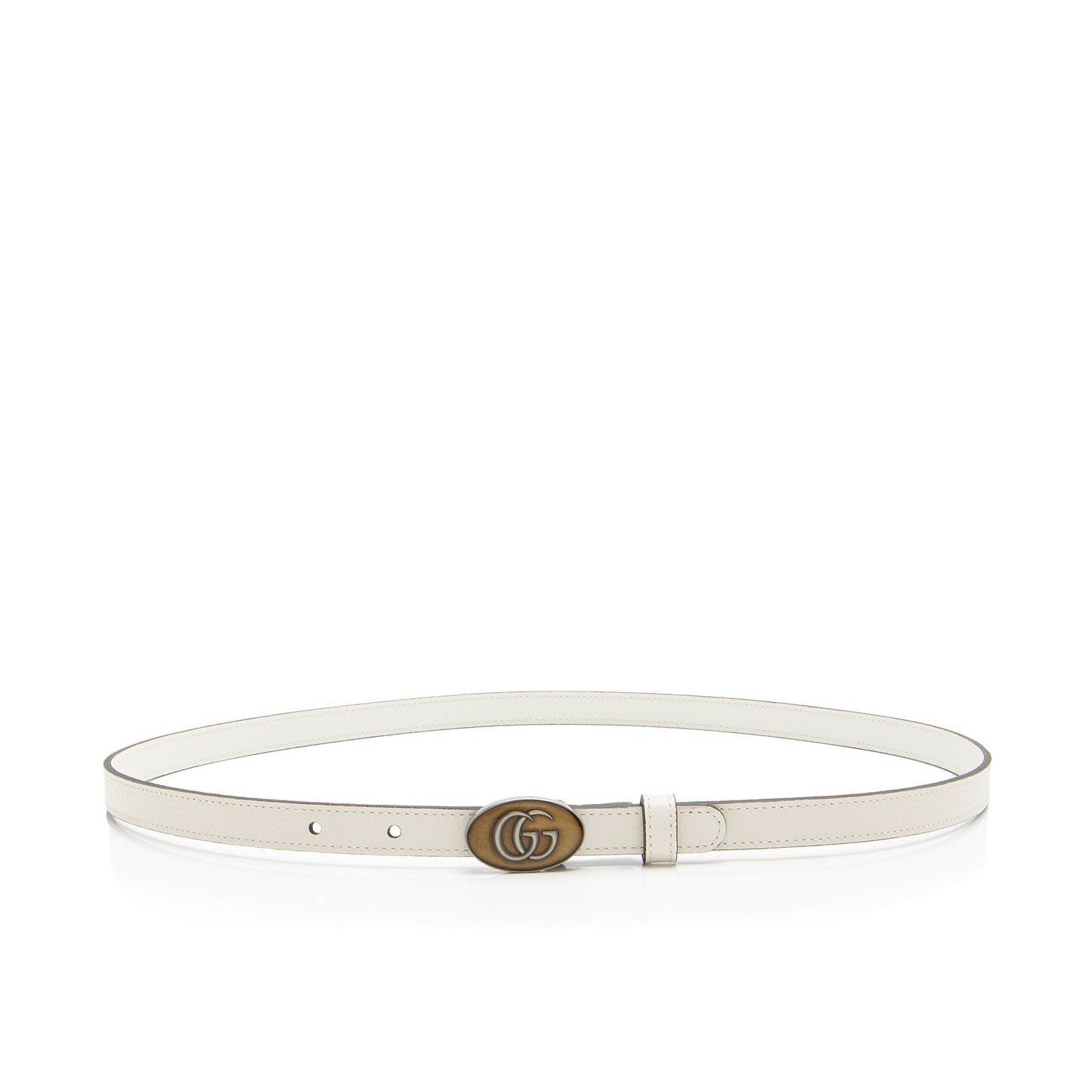 Gucci Leather Enamel GG Slim Belt