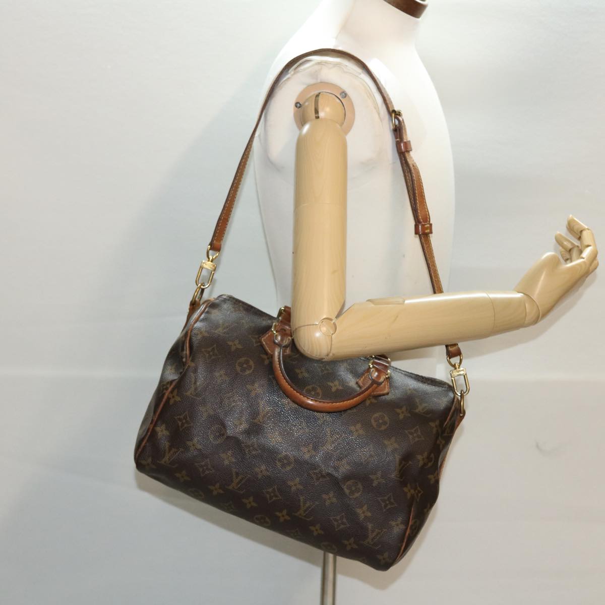 LOUIS VUITTON Monogram Speedy Bandouliere 30 Hand Bag 2way M41112 LV 46219