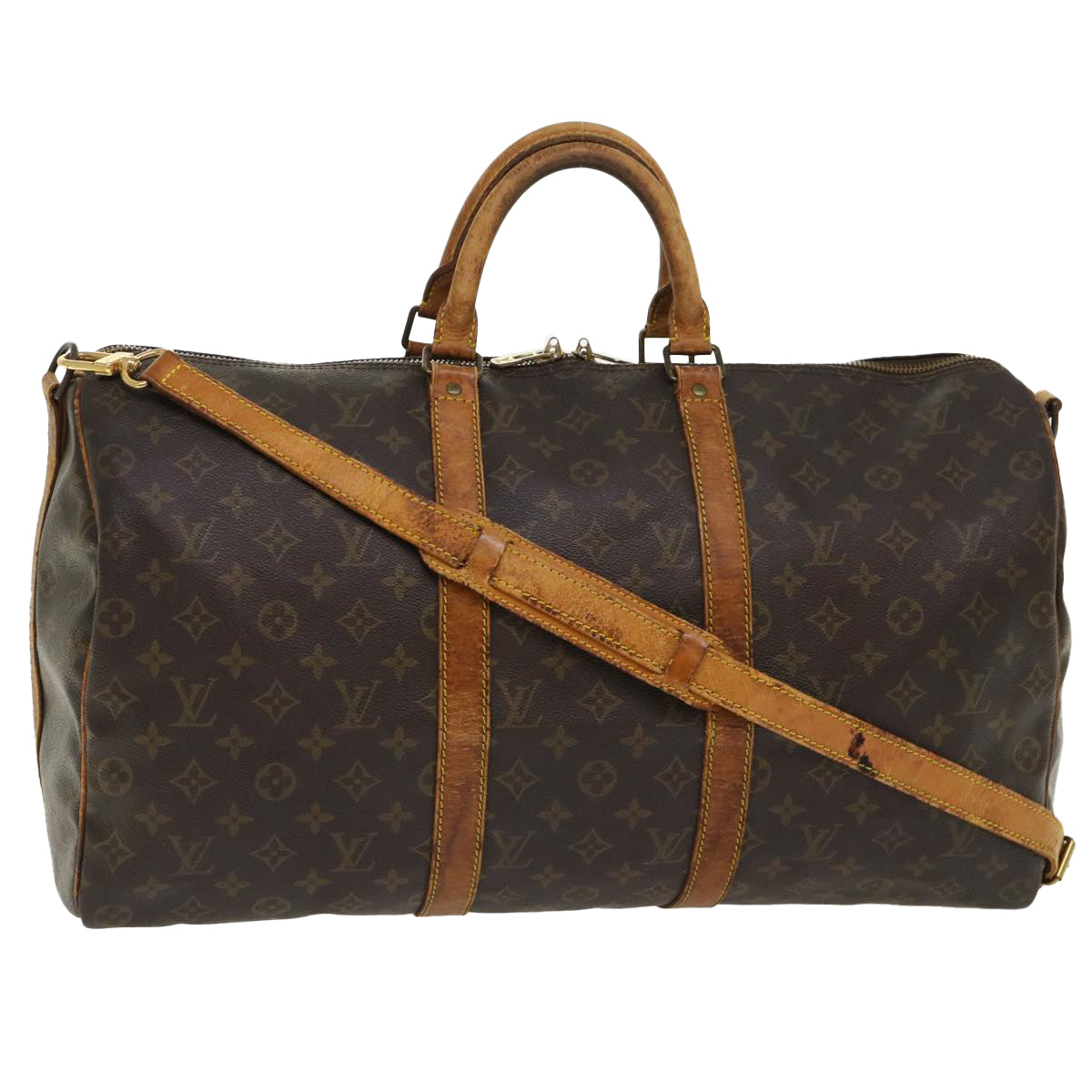 LOUIS VUITTON Monogram Keepall Bandouliere 50 Boston Bag M41416 LV 46239