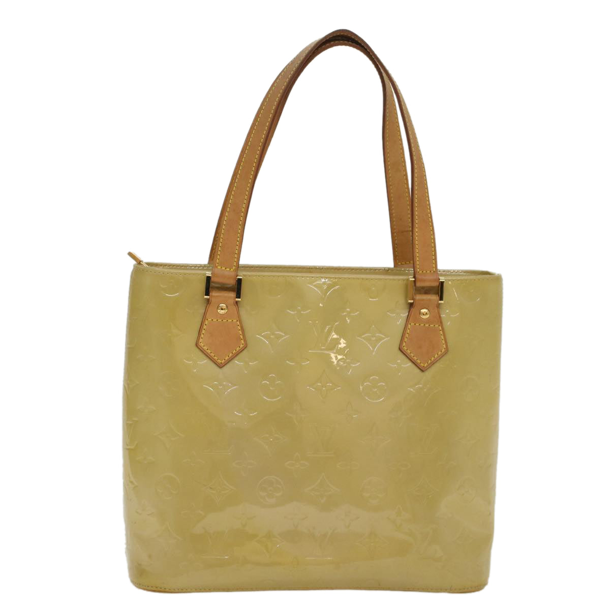 LOUIS VUITTON Monogram Vernis Houston Hand Bag Yellow M91055 LV 46248