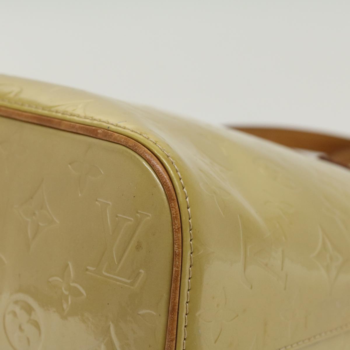 LOUIS VUITTON Monogram Vernis Houston Hand Bag Yellow M91055 LV 46248