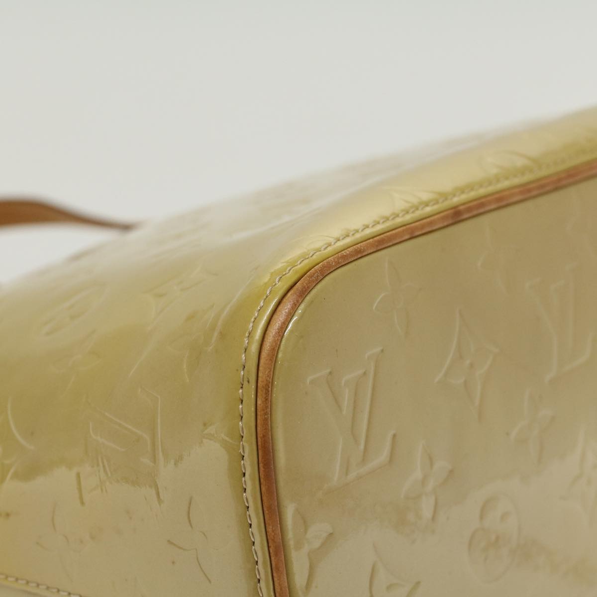 LOUIS VUITTON Monogram Vernis Houston Hand Bag Yellow M91055 LV 46248