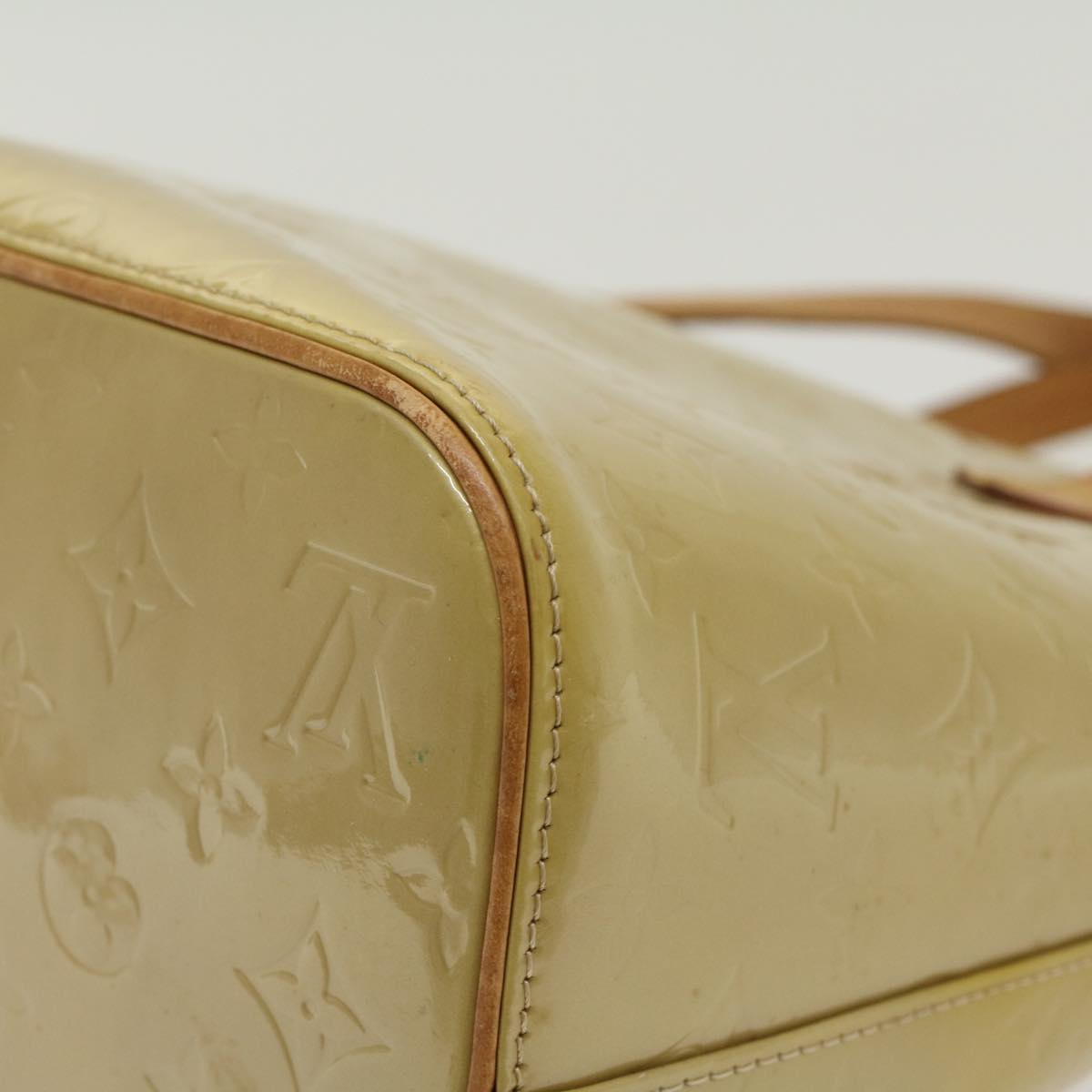 LOUIS VUITTON Monogram Vernis Houston Hand Bag Yellow M91055 LV 46248