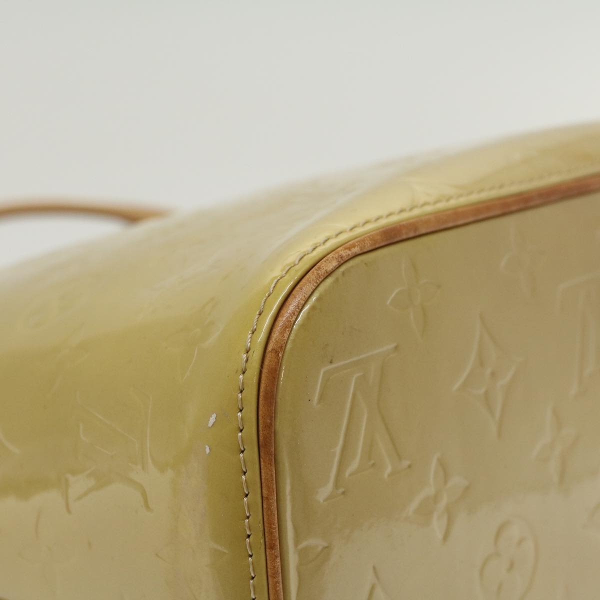 LOUIS VUITTON Monogram Vernis Houston Hand Bag Yellow M91055 LV 46248