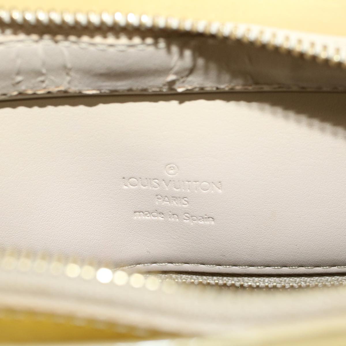 LOUIS VUITTON Monogram Vernis Houston Hand Bag Yellow M91055 LV 46248