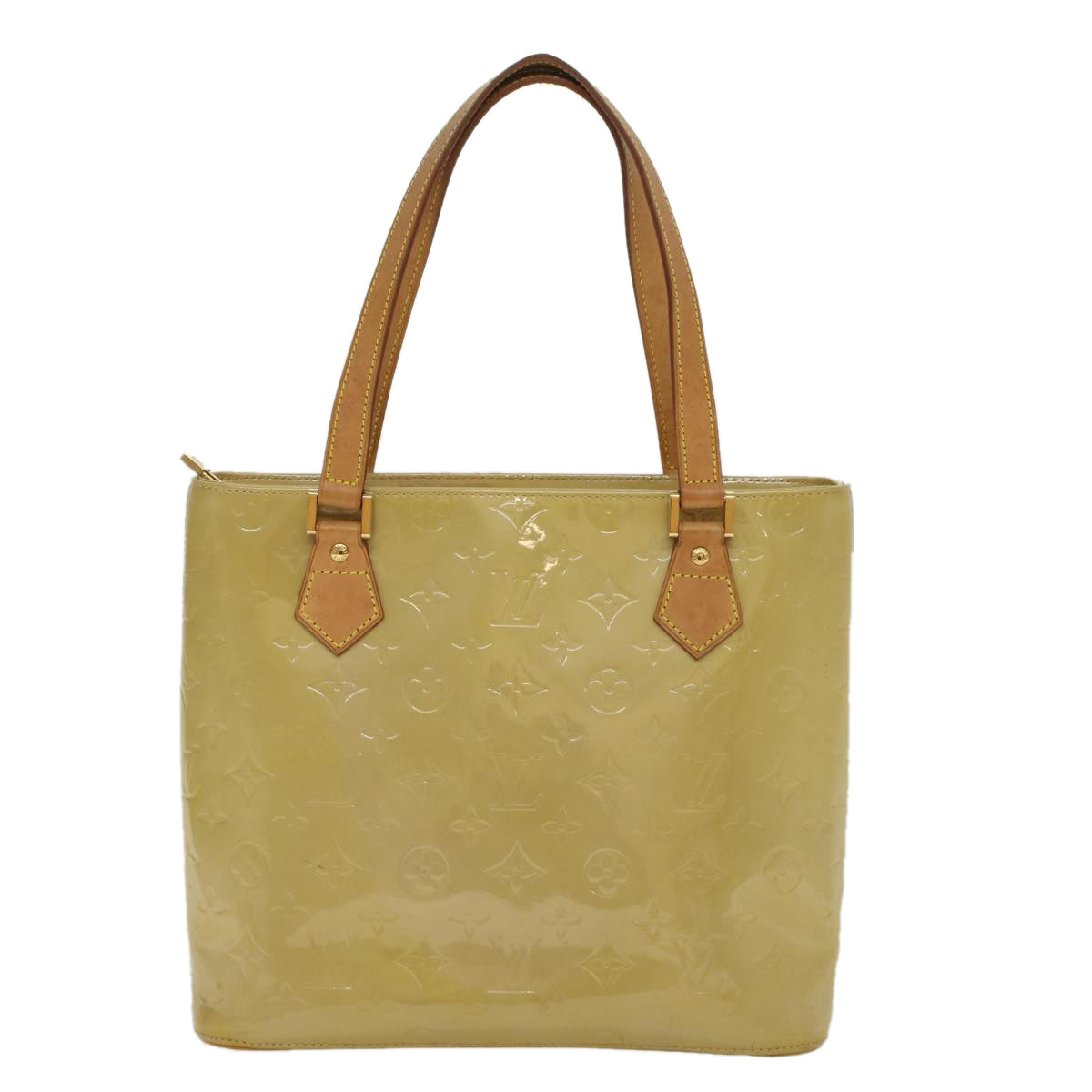 LOUIS VUITTON Monogram Vernis Houston Hand Bag Yellow M91055 LV 46248
