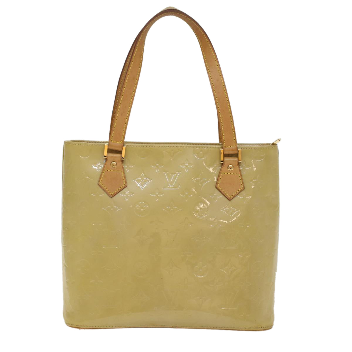LOUIS VUITTON Monogram Vernis Houston Hand Bag Yellow M91055 LV 46248