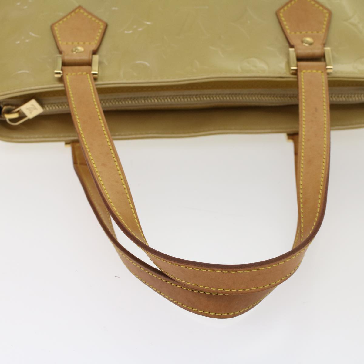 LOUIS VUITTON Monogram Vernis Houston Hand Bag Yellow M91055 LV 46248