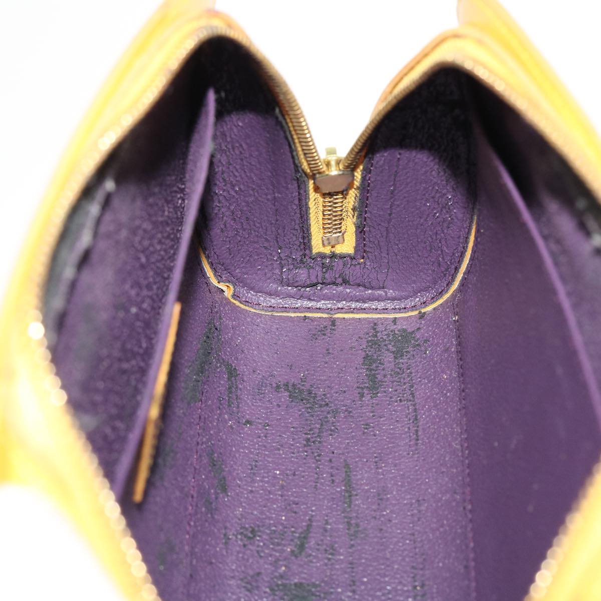 LOUIS VUITTON Epi Dauphine GM Pouch Yellow LV 46249