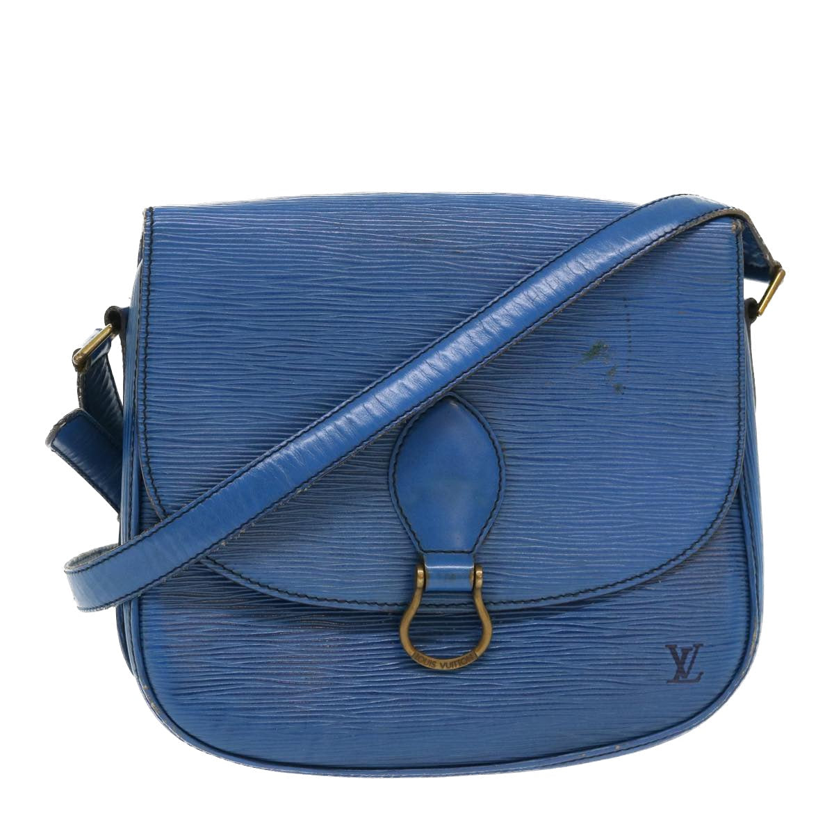 LOUIS VUITTON Epi Saint Cloud GM Shoulder Bag Blue M52195 LV 46253