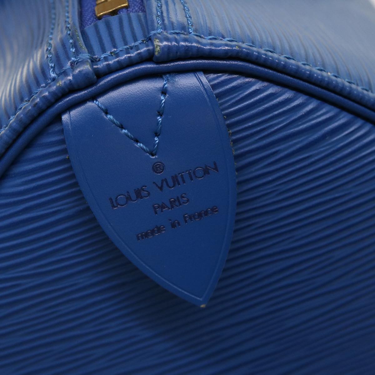 LOUIS VUITTON Epi Speedy 25 Hand Bag Toledo Blue M43015 LV 46261