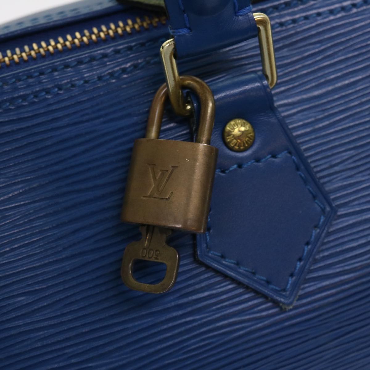 LOUIS VUITTON Epi Speedy 25 Hand Bag Toledo Blue M43015 LV 46261