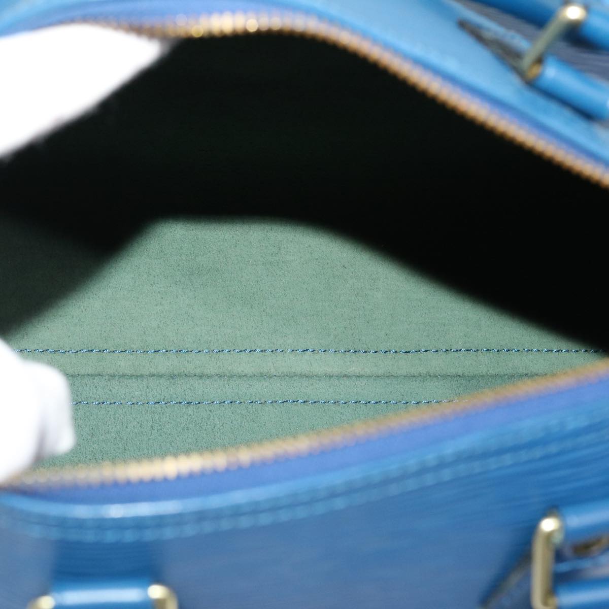 LOUIS VUITTON Epi Speedy 25 Hand Bag Toledo Blue M43015 LV 46261
