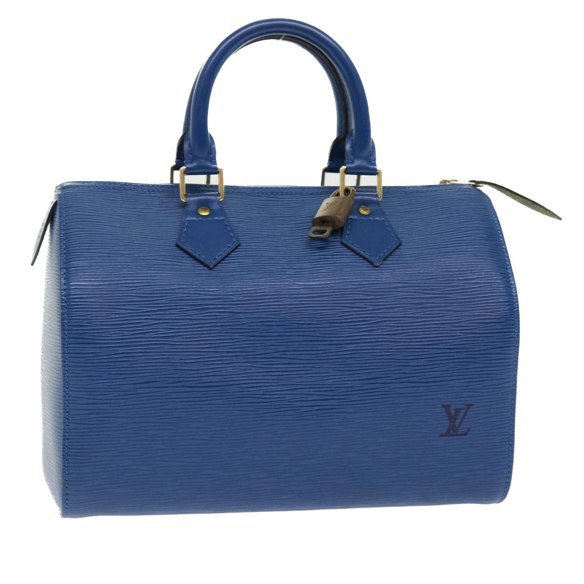 LOUIS VUITTON Epi Speedy 25 Hand Bag Toledo Blue M43015 LV 46261