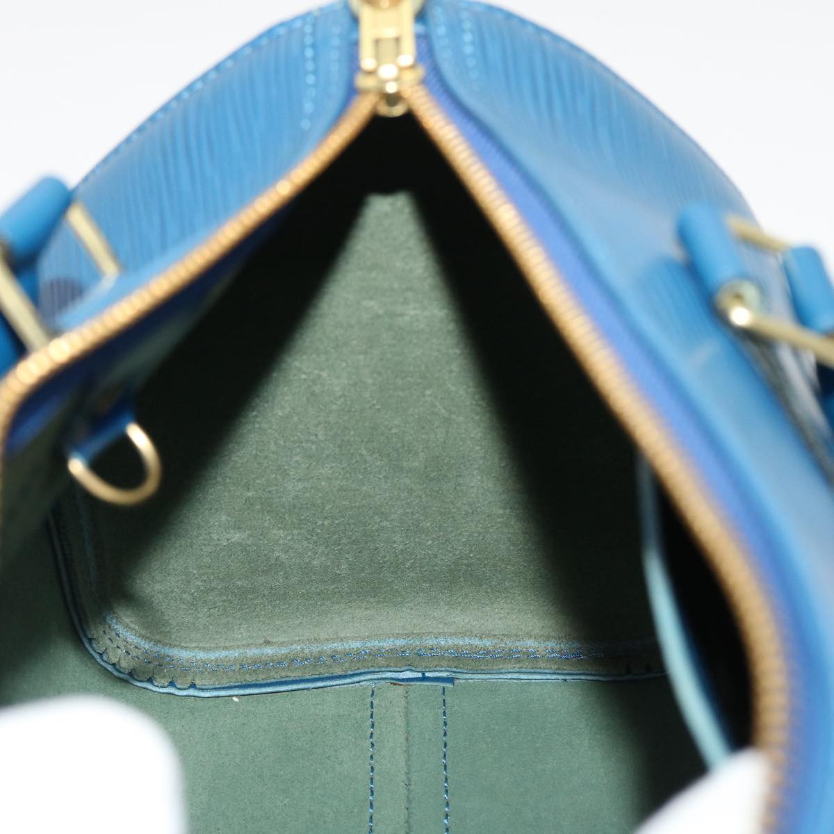 LOUIS VUITTON Epi Speedy 25 Hand Bag Toledo Blue M43015 LV 46261