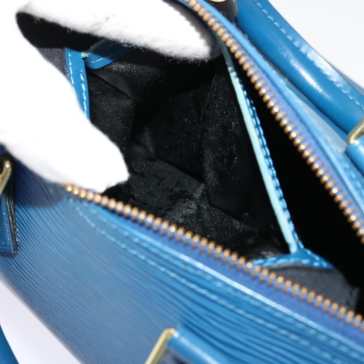 LOUIS VUITTON Epi Speedy 25 Hand Bag Toledo Blue M43015 LV 46261