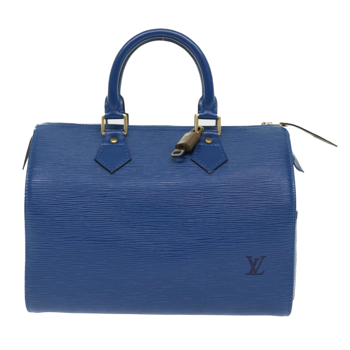 LOUIS VUITTON Epi Speedy 25 Hand Bag Toledo Blue M43015 LV 46261