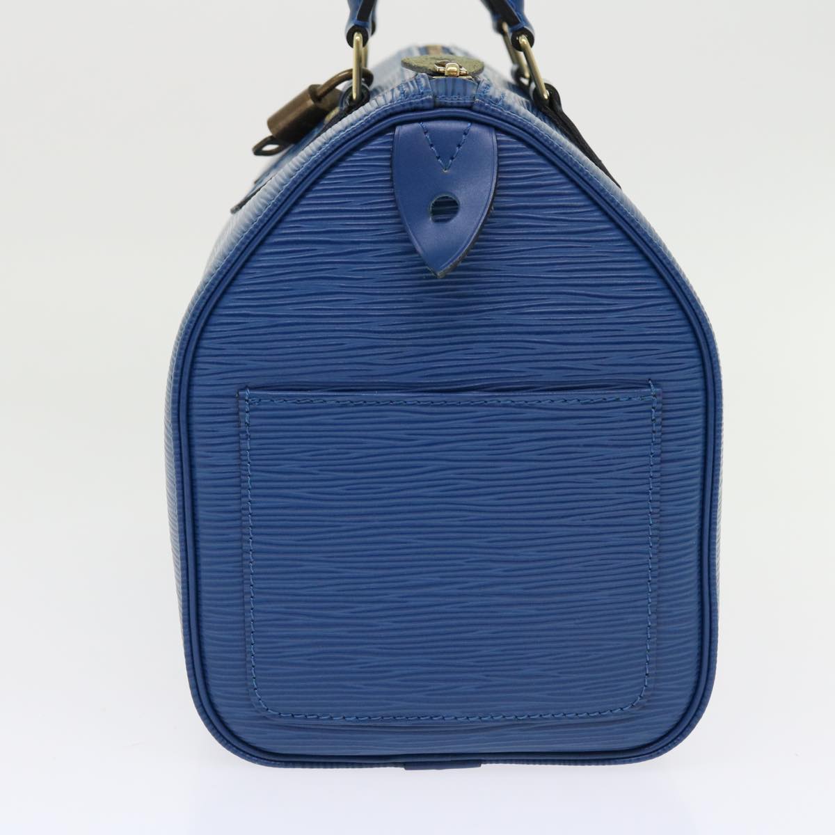 LOUIS VUITTON Epi Speedy 25 Hand Bag Toledo Blue M43015 LV 46261