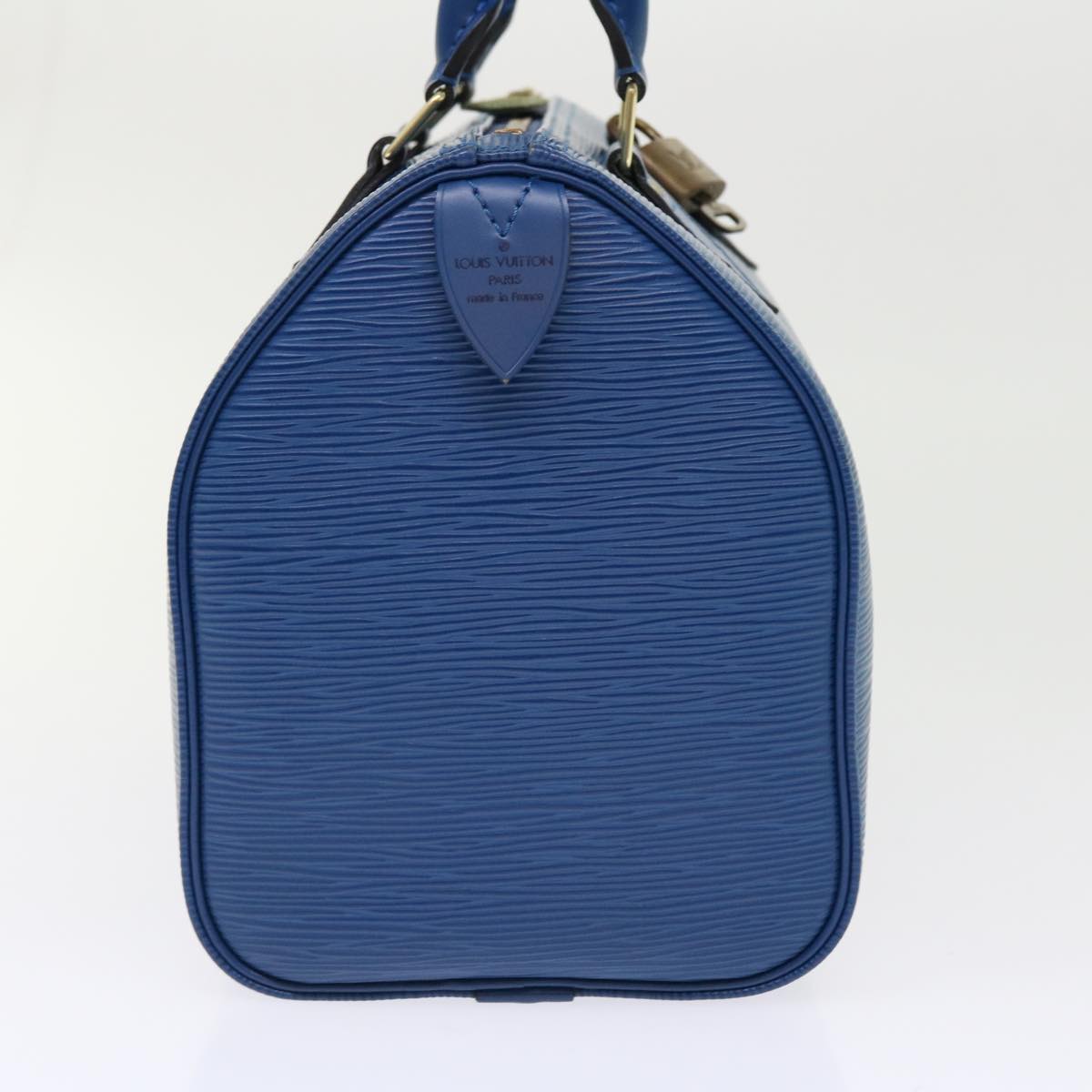 LOUIS VUITTON Epi Speedy 25 Hand Bag Toledo Blue M43015 LV 46261