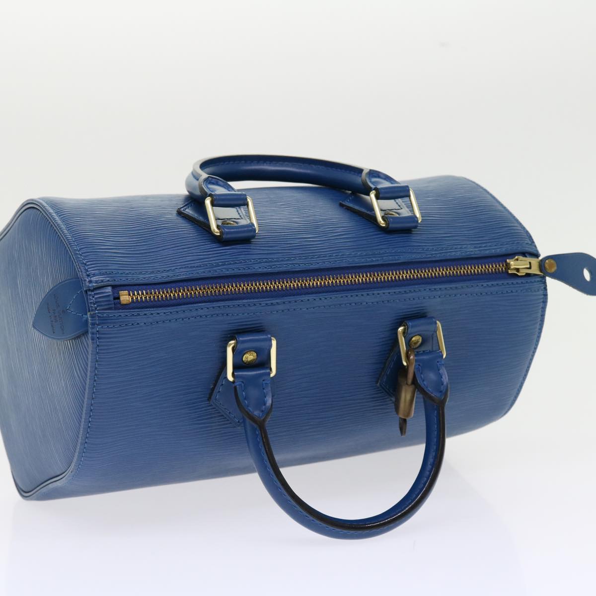 LOUIS VUITTON Epi Speedy 25 Hand Bag Toledo Blue M43015 LV 46261