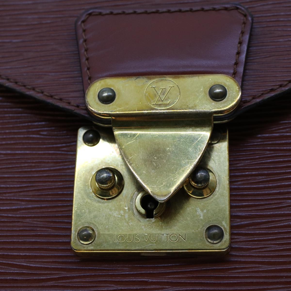LOUIS VUITTON Epi Monceau Hand Bag Kenya Brown M52123 LV 46266