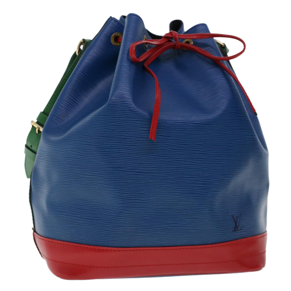 LOUIS VUITTON Epi Tricolor Noe Shoulder Bag Red Blue Green M44084 LV 46274