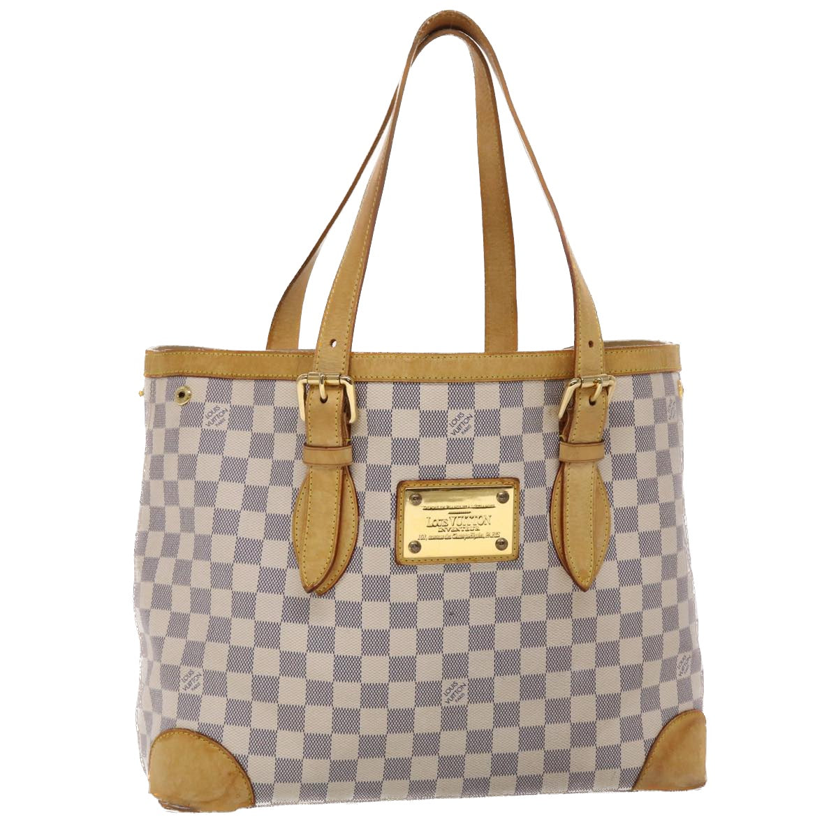 LOUIS VUITTON Damier Azur Hampstead MM Tote Bag N51206 LV 46298
