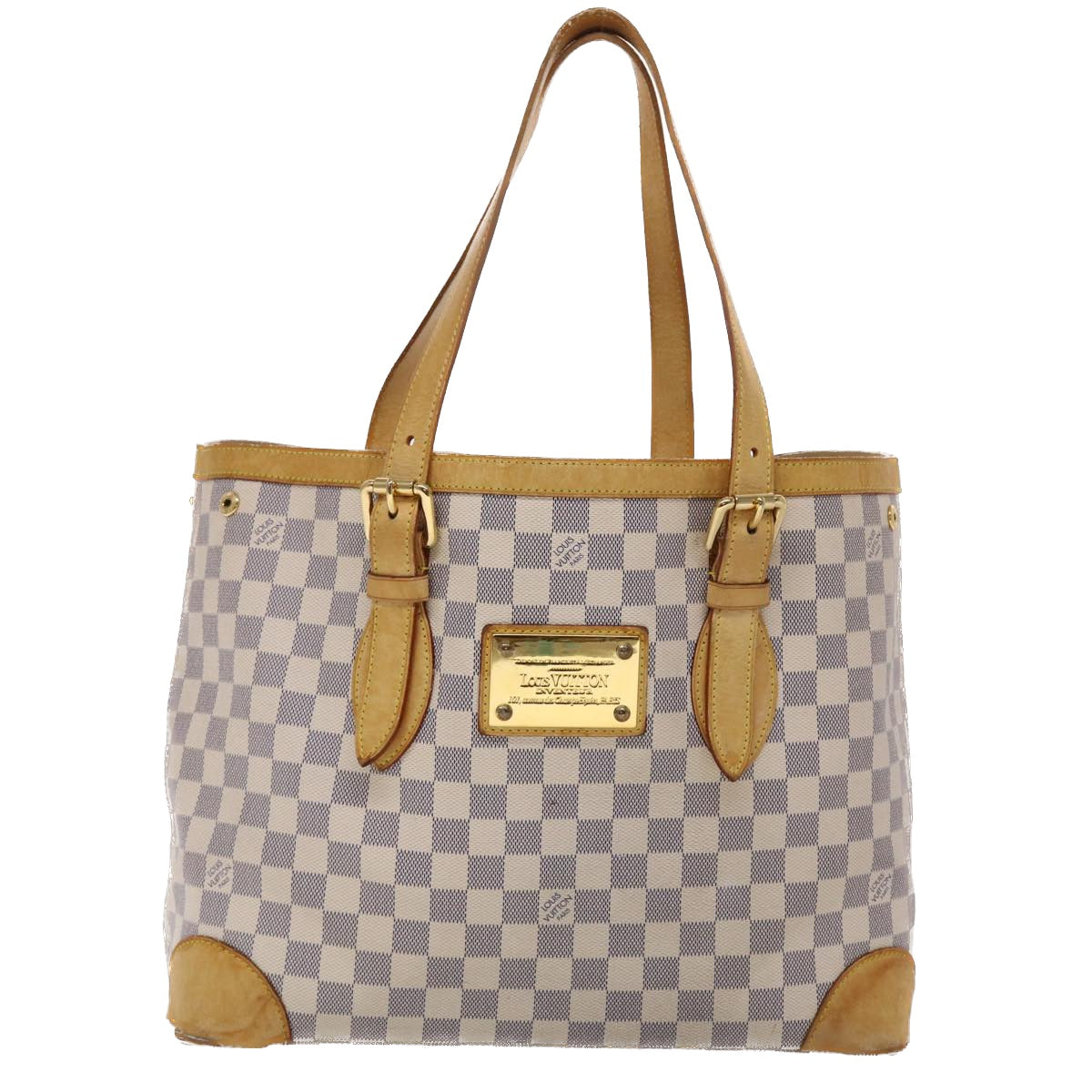 LOUIS VUITTON Damier Azur Hampstead MM Tote Bag N51206 LV 46298