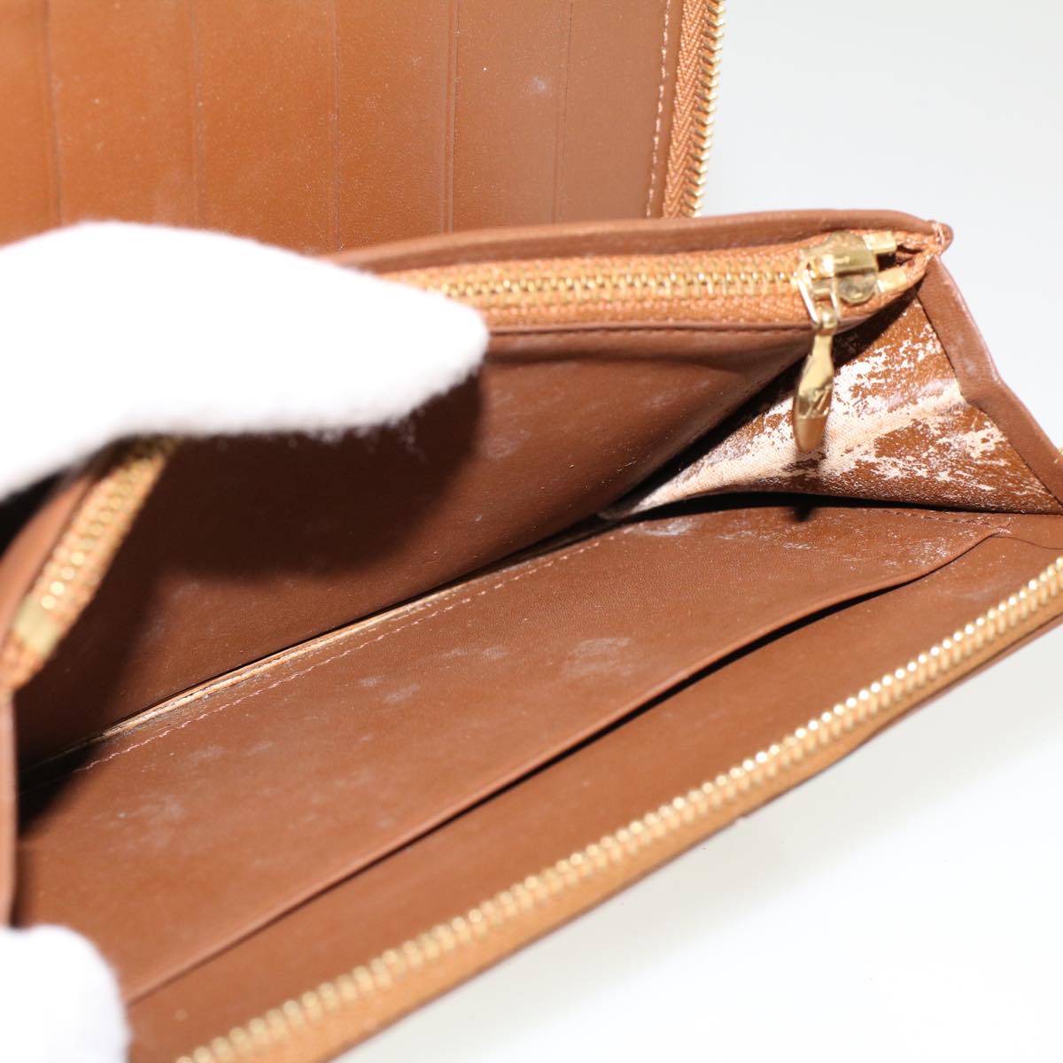 LOUIS VUITTON Monogram Vernis Eldridge Long Wallet Bronze M91127 LV 46300