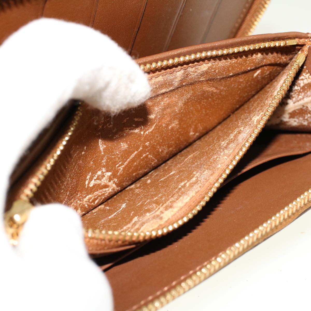 LOUIS VUITTON Monogram Vernis Eldridge Long Wallet Bronze M91127 LV 46300