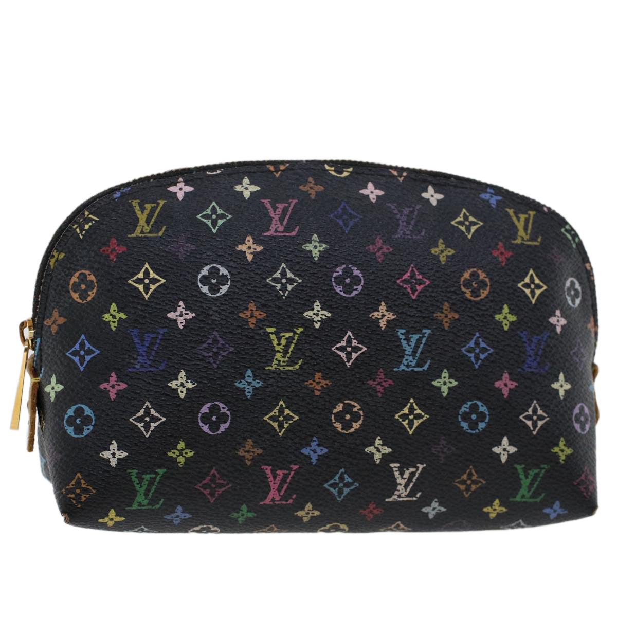 LOUIS VUITTON Monogram Multicolor Pochette Cosmetic Pouch Black M47355 LV 46301