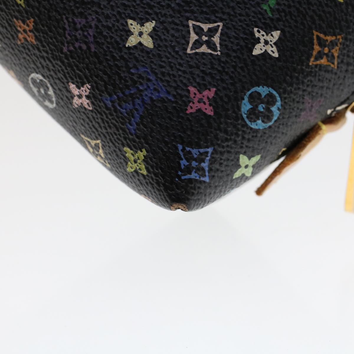 LOUIS VUITTON Monogram Multicolor Pochette Cosmetic Pouch Black M47355 LV 46301