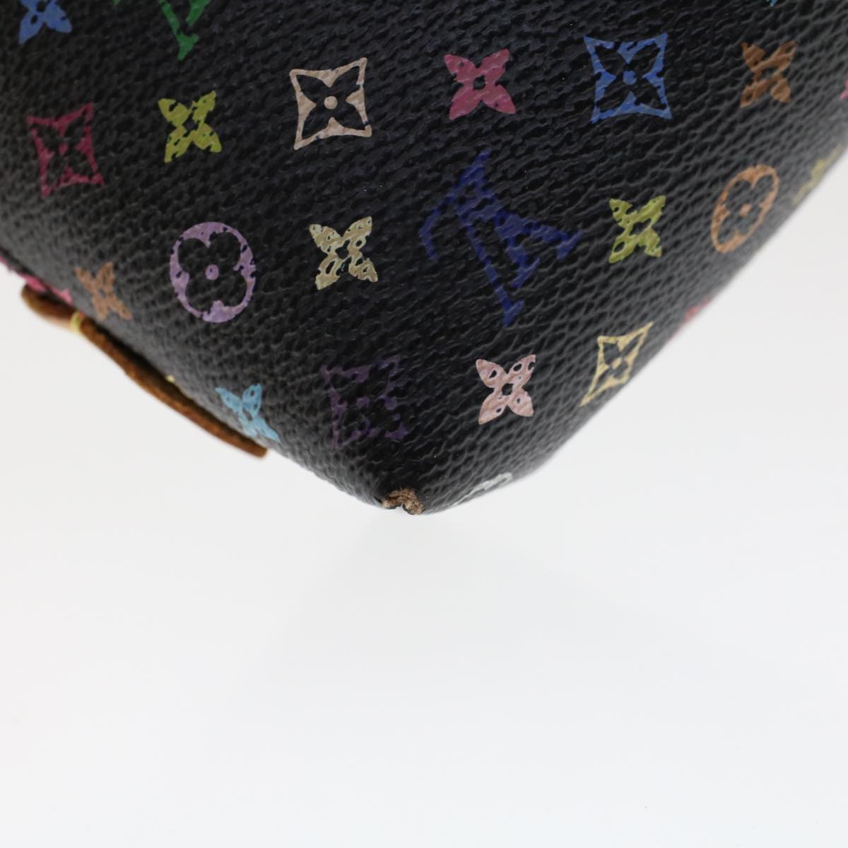 LOUIS VUITTON Monogram Multicolor Pochette Cosmetic Pouch Black M47355 LV 46301