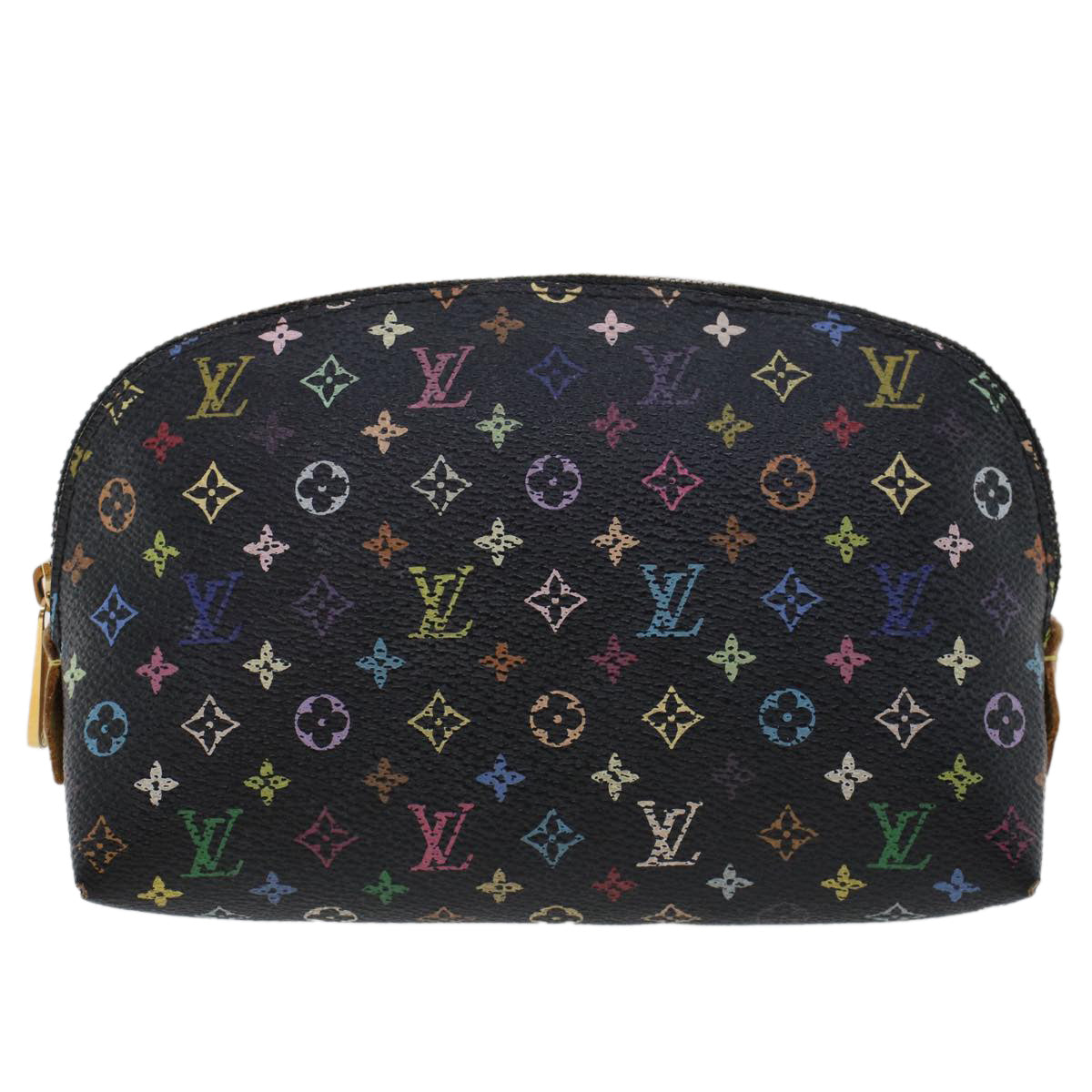 LOUIS VUITTON Monogram Multicolor Pochette Cosmetic Pouch Black M47355 LV 46301