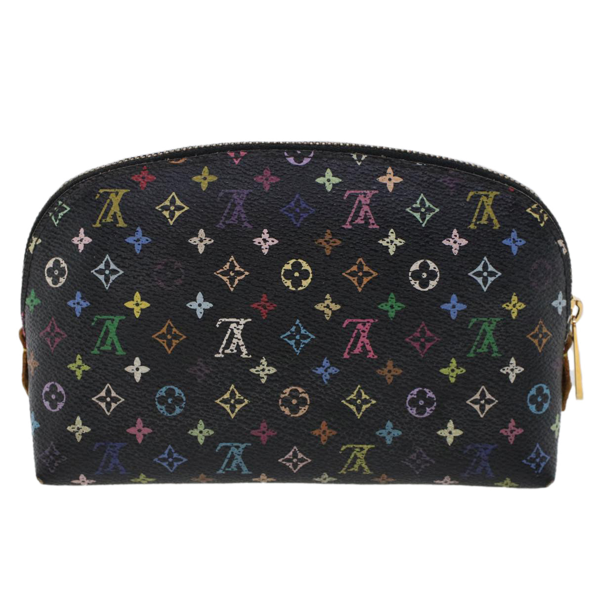 LOUIS VUITTON Monogram Multicolor Pochette Cosmetic Pouch Black M47355 LV 46301