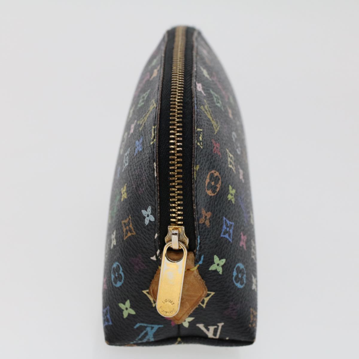 LOUIS VUITTON Monogram Multicolor Pochette Cosmetic Pouch Black M47355 LV 46301