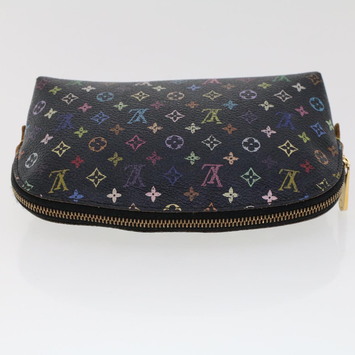 LOUIS VUITTON Monogram Multicolor Pochette Cosmetic Pouch Black M47355 LV 46301