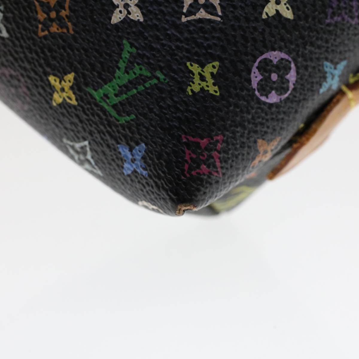 LOUIS VUITTON Monogram Multicolor Pochette Cosmetic Pouch Black M47355 LV 46301