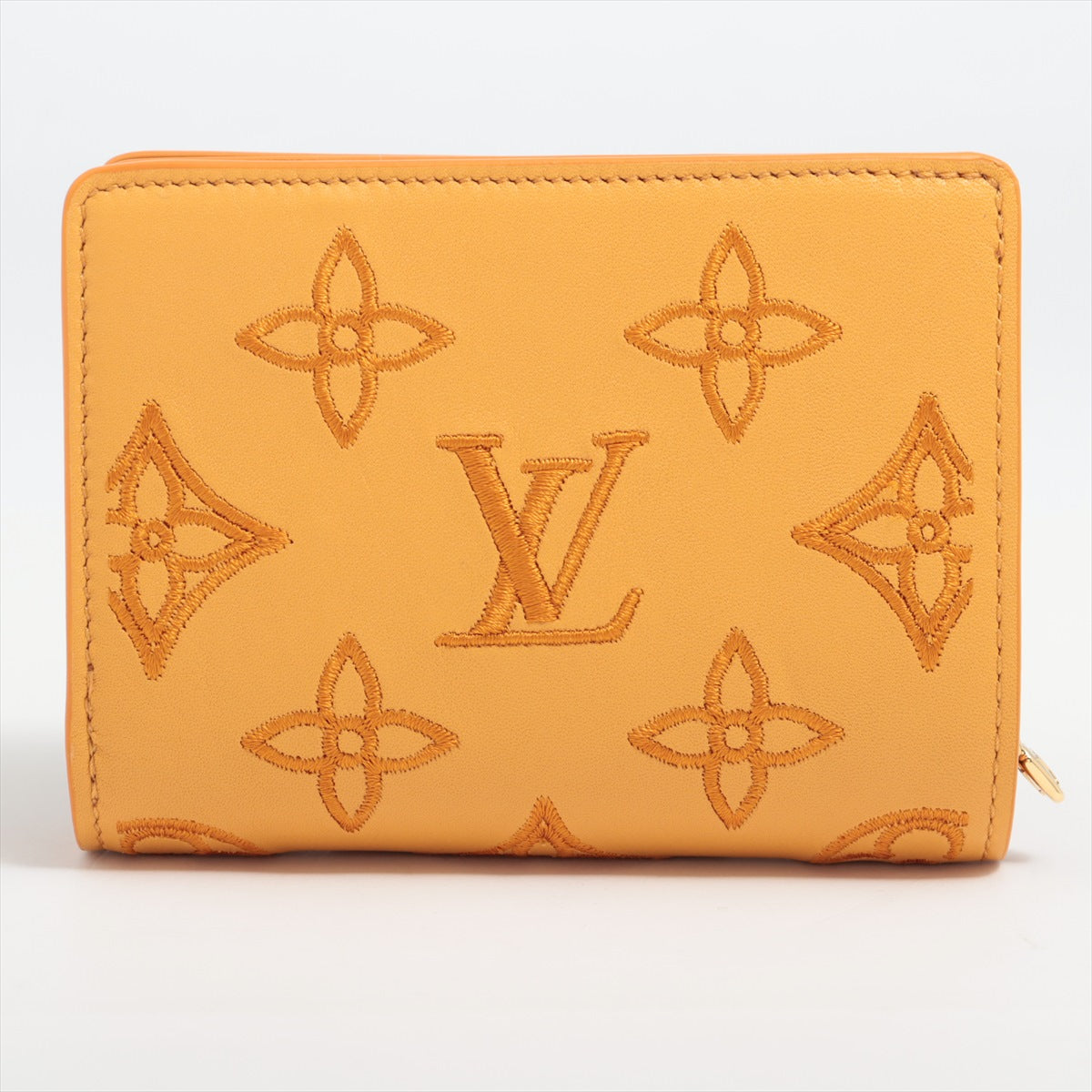 Louis Vuitton LV Broderie Angles Portfolio Clare   Orange Compact Wallet M82523