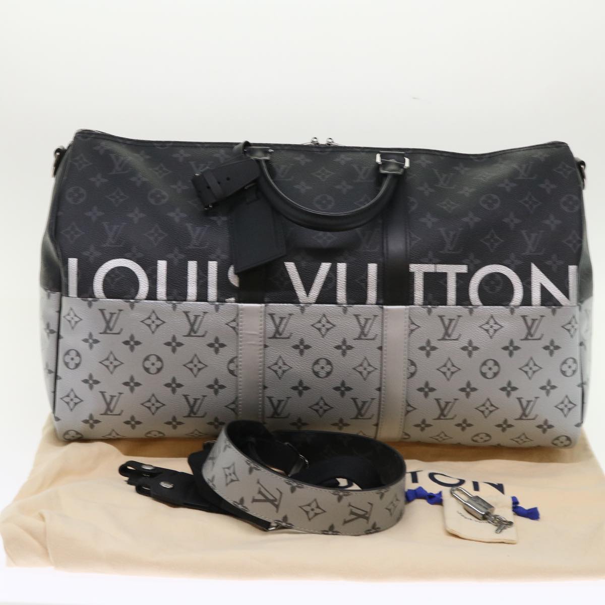 LOUIS VUITTON Eclipse Split Keepall Bandouliere 50 Boston Bag M43817 46325A