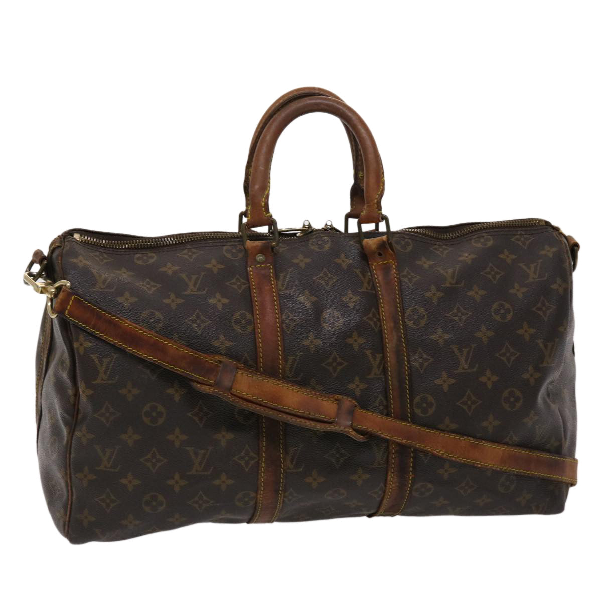 LOUIS VUITTON Monogram Keepall Bandouliere 45 Boston Bag M41418 LV 46329