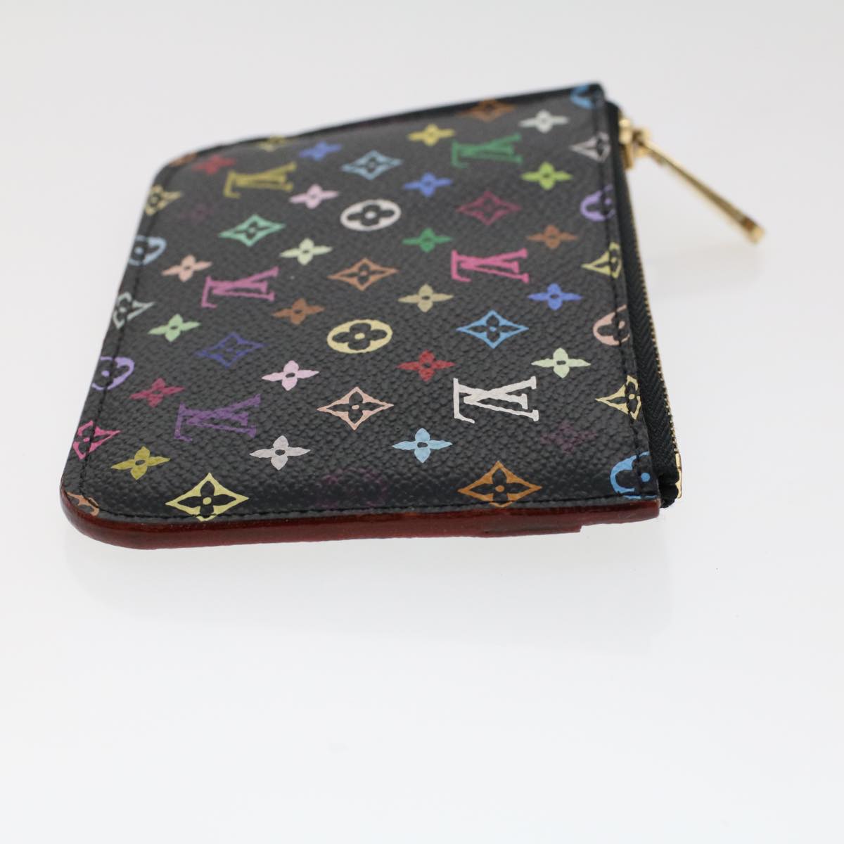 LOUIS VUITTON Monogram Multicolor Pochette Cle NM Purse Black M93735 46342