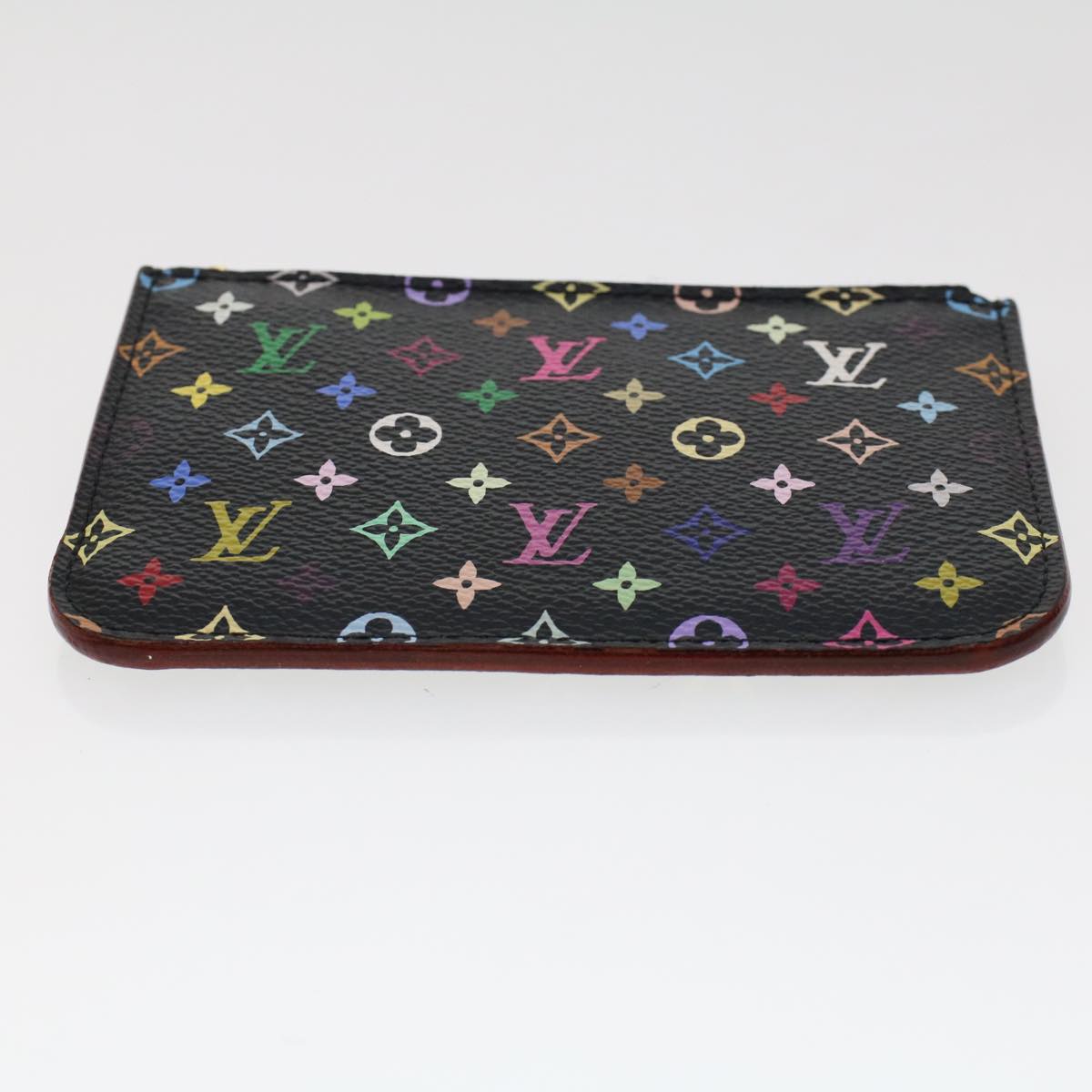 LOUIS VUITTON Monogram Multicolor Pochette Cle NM Purse Black M93735 46342