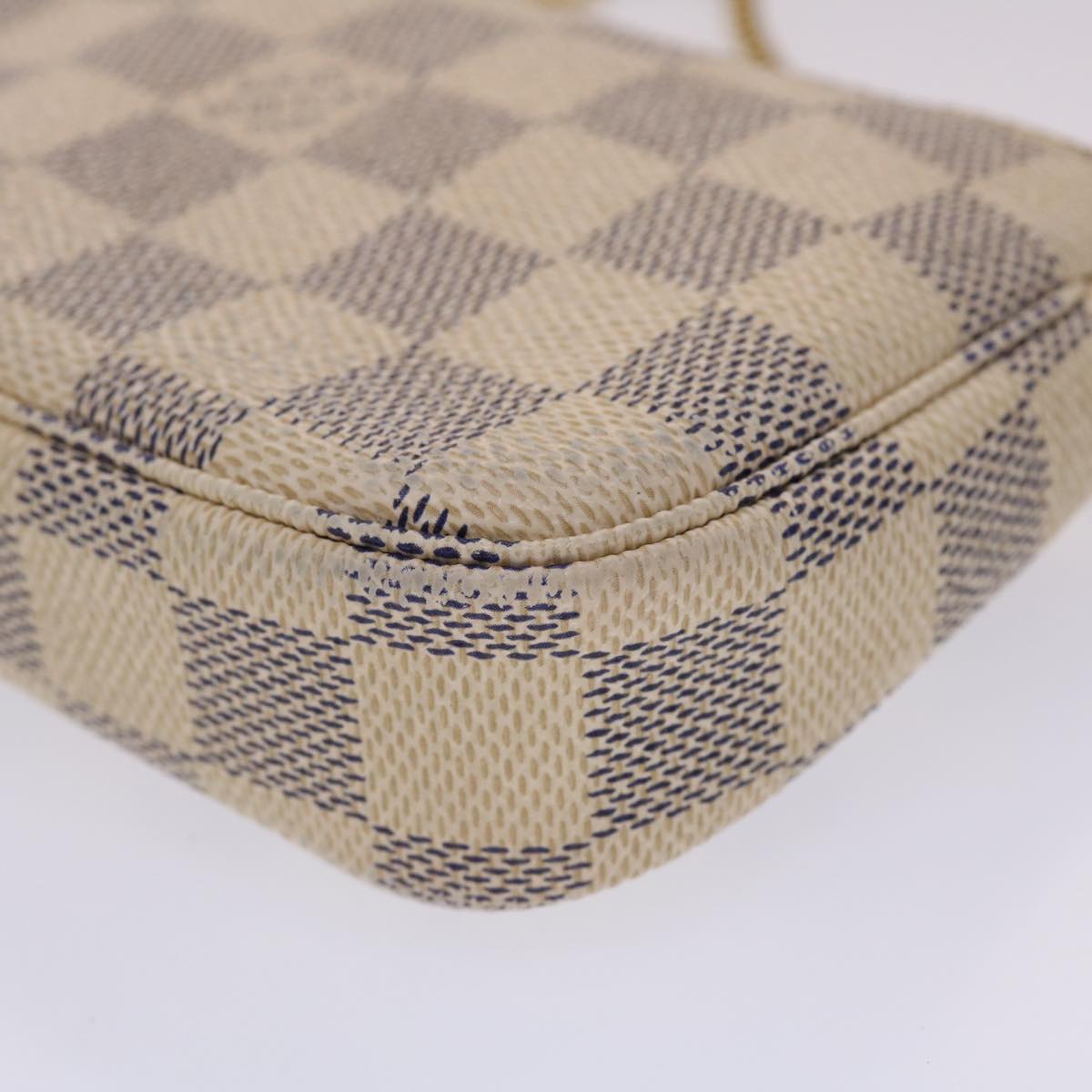 LOUIS VUITTON Damier Azur Mini Pochette Accessoires Pouch N58010 LV 46344