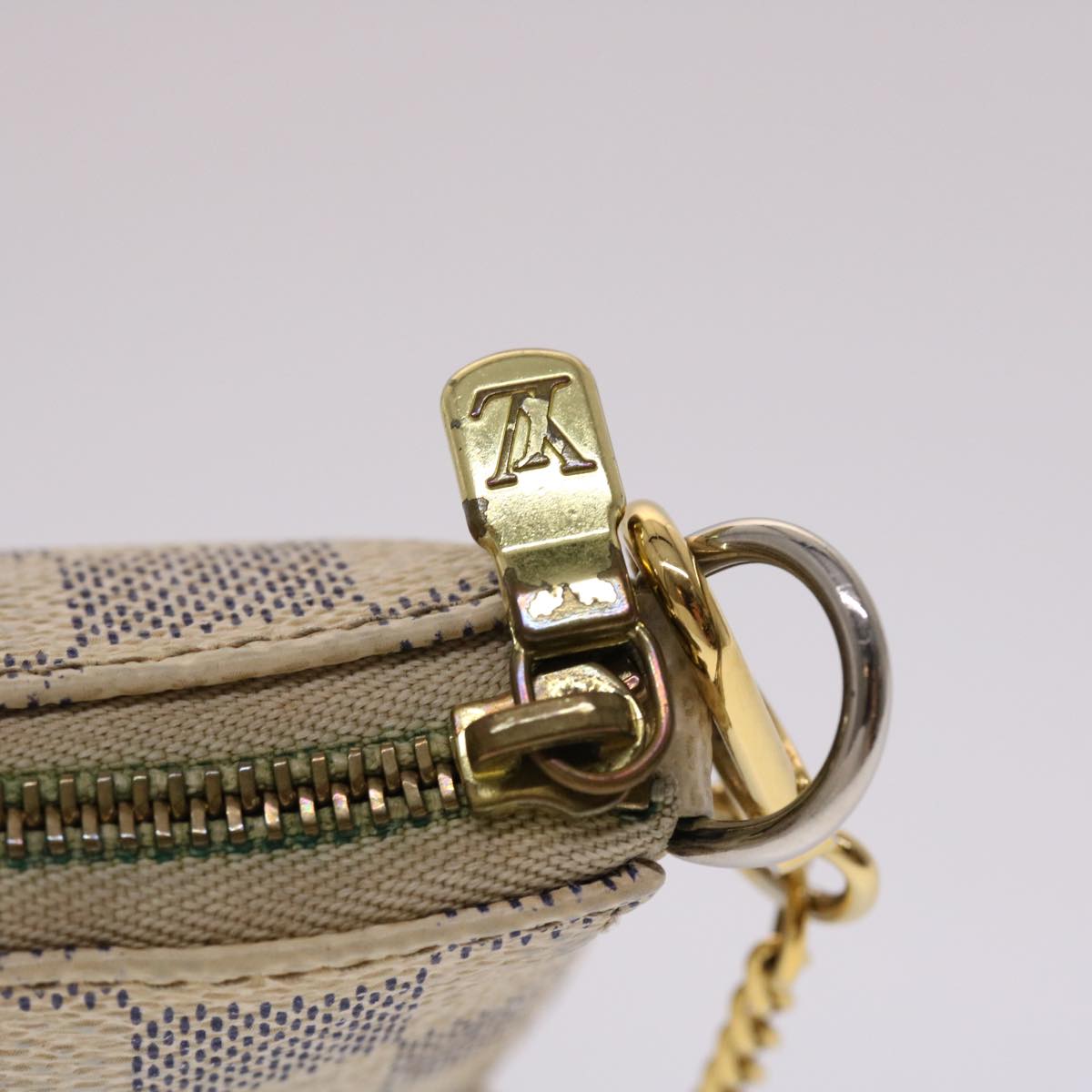 LOUIS VUITTON Damier Azur Mini Pochette Accessoires Pouch N58010 LV 46344
