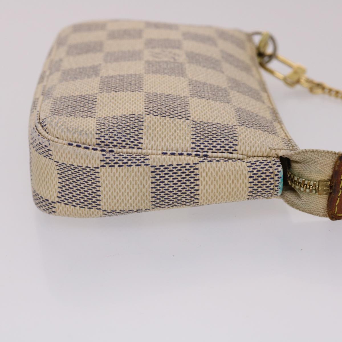 LOUIS VUITTON Damier Azur Mini Pochette Accessoires Pouch N58010 LV 46344