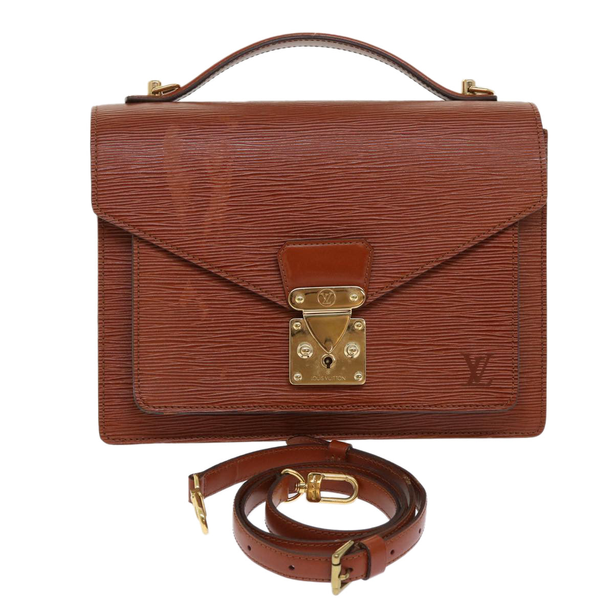 LOUIS VUITTON Epi Monceau Hand Bag Brown M52123 LV 46345