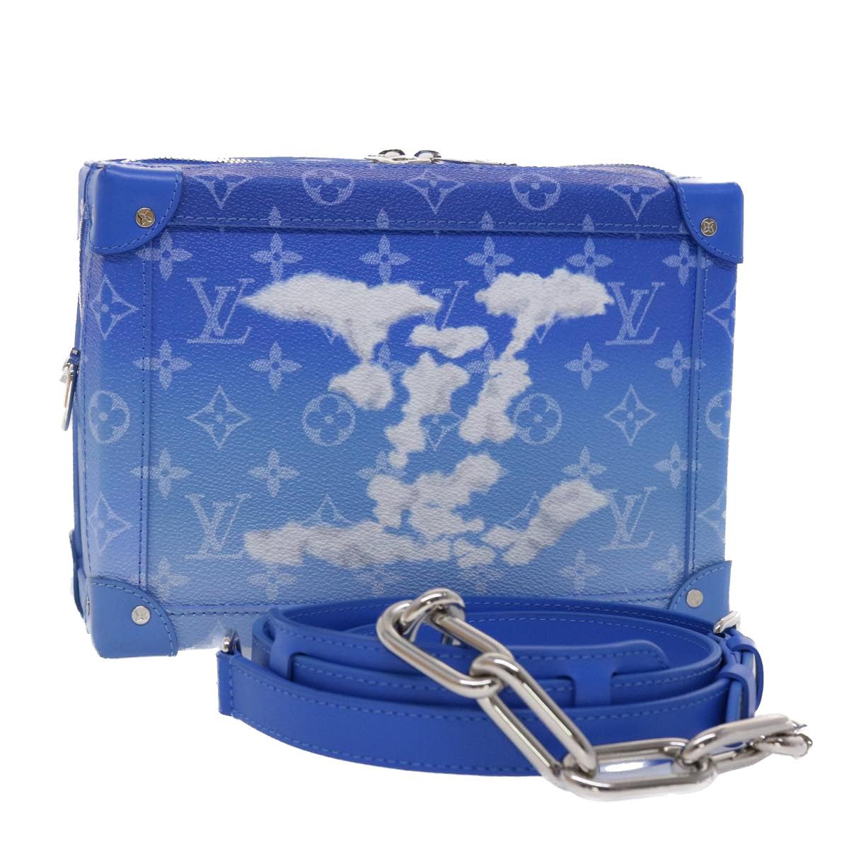 LOUIS VUITTON Monogram Clouds Soft Trunk Shoulder Bag Blue M45430 LV 46350A