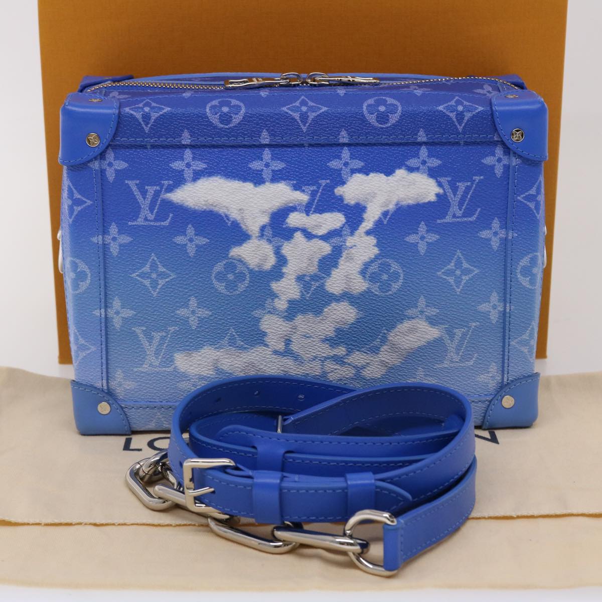 LOUIS VUITTON Monogram Clouds Soft Trunk Shoulder Bag Blue M45430 LV 46350A